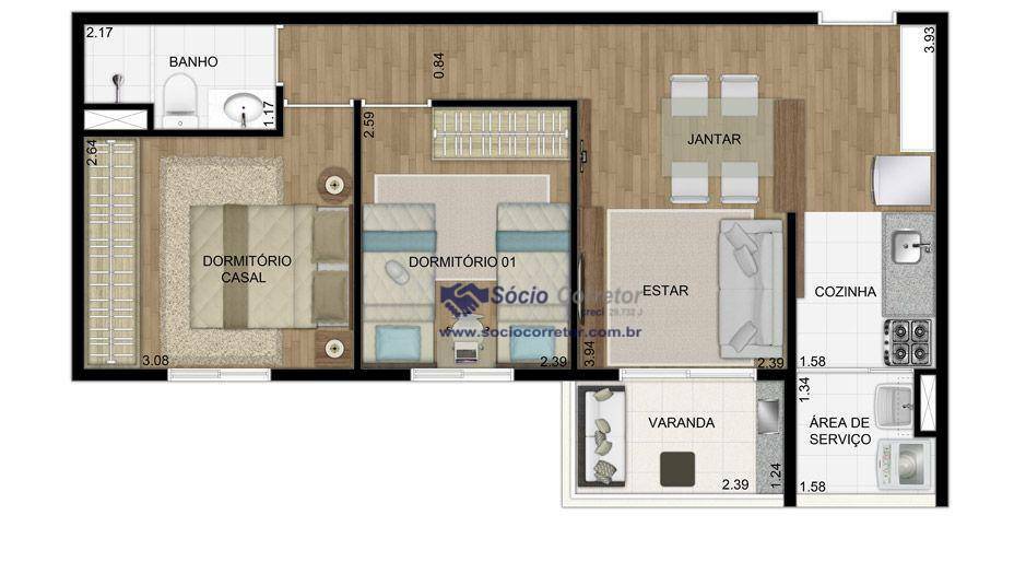 Apartamento à venda com 2 quartos, 48m² - Foto 25