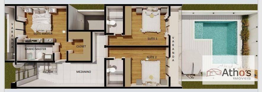 Casa de Condomínio à venda e aluguel com 3 quartos, 198m² - Foto 3