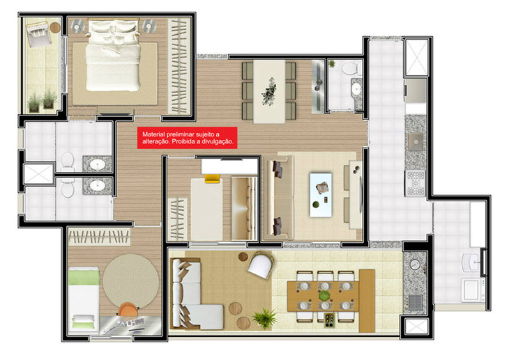 Apartamento à venda com 2 quartos, 101m² - Foto 6