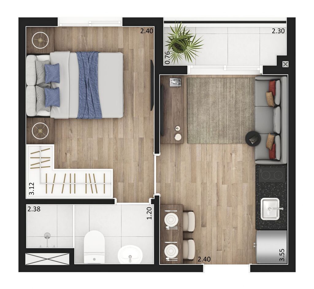 Apartamento à venda com 1 quarto, 23m² - Foto 12