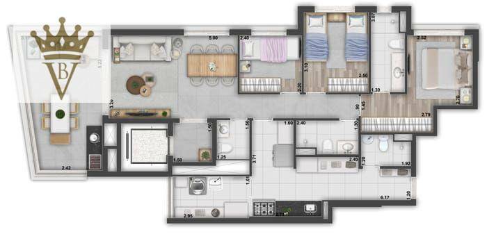 Apartamento à venda com 2 quartos, 107m² - Foto 24