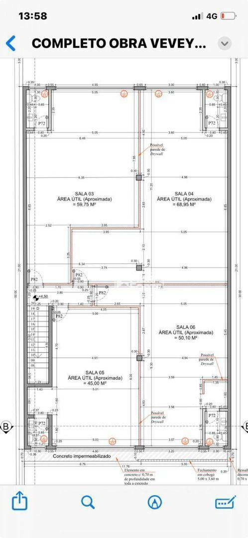 Conjunto Comercial-Sala para alugar, 59m² - Foto 3