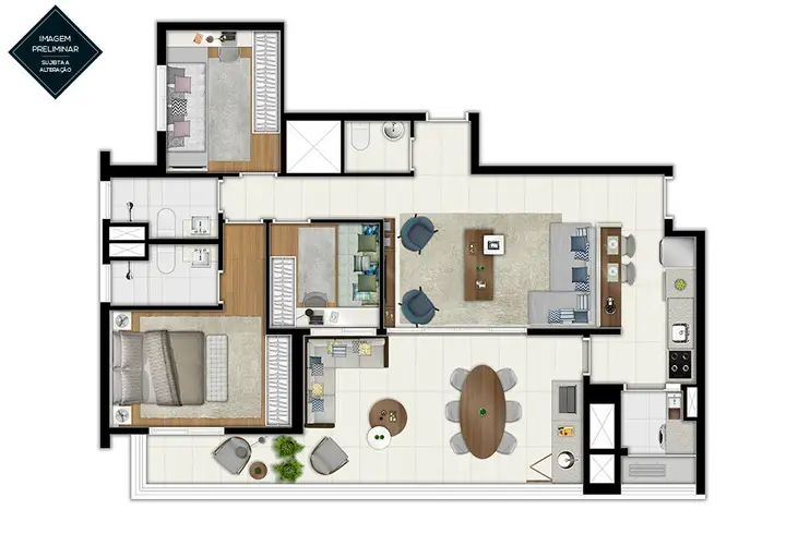 Apartamento à venda com 3 quartos, 101m² - Foto 3