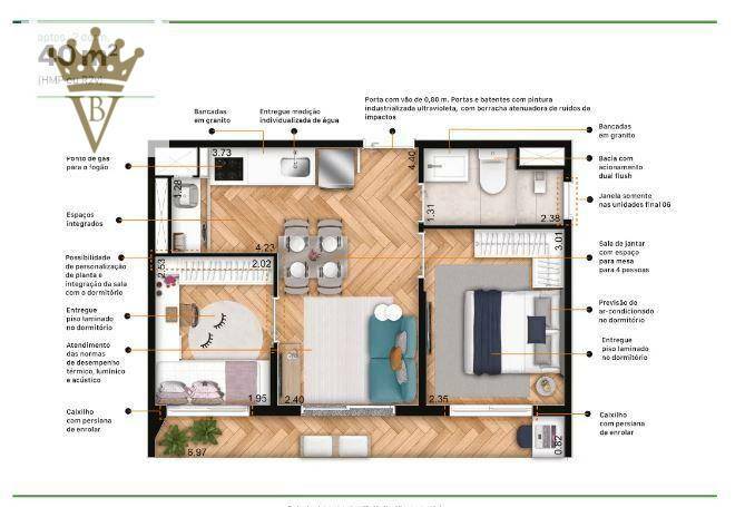 Apartamento à venda com 2 quartos, 40m² - Foto 5