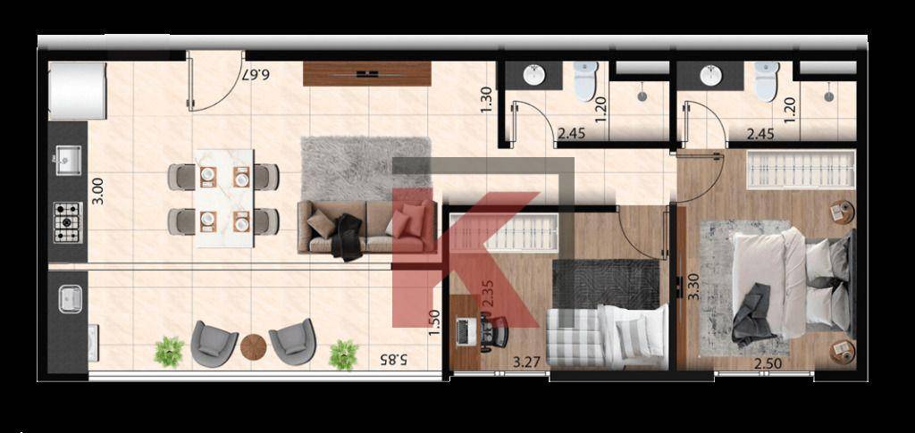 Apartamento, 1 quarto, 37 m² - Foto 3