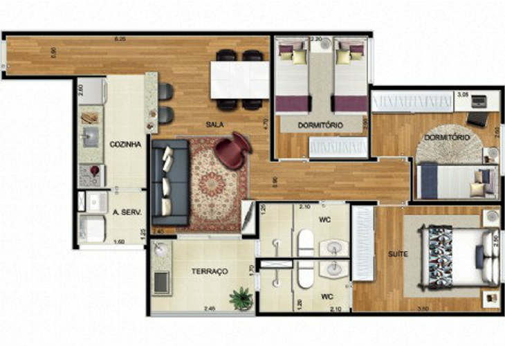 Apartamento à venda com 3 quartos, 65m² - Foto 2