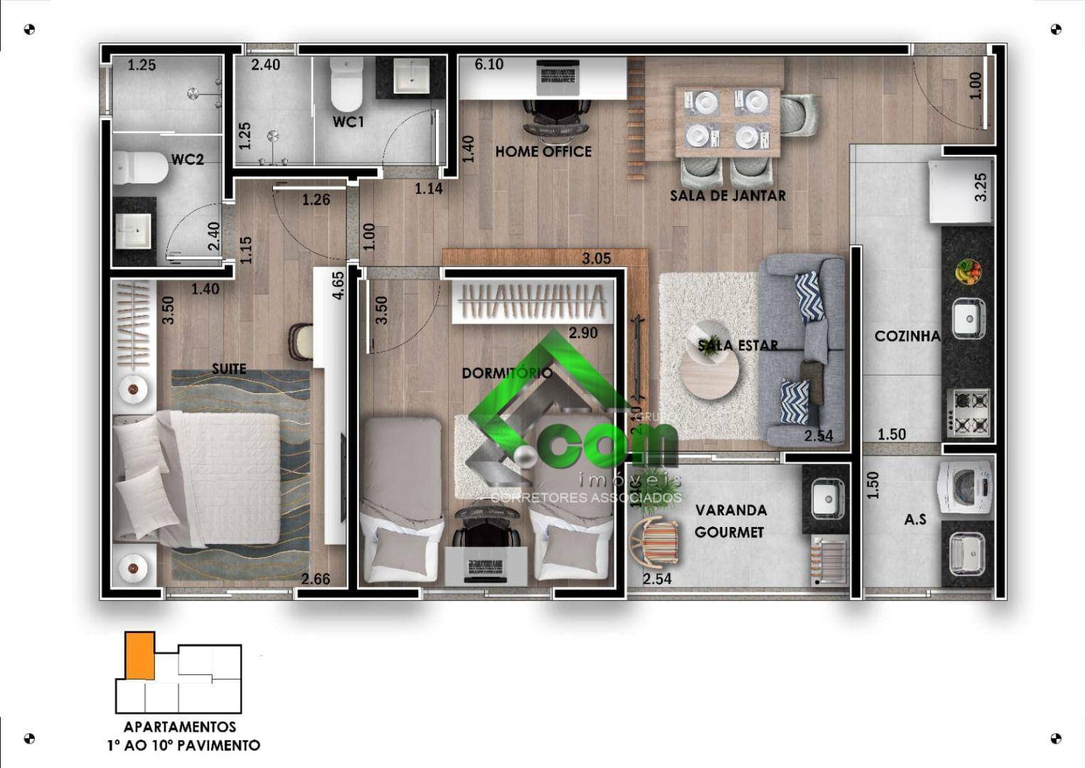 Apartamento à venda com 1 quarto, 46m² - Foto 5