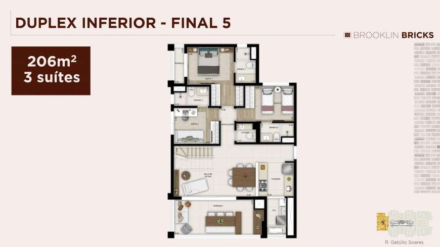 Apartamento à venda com 3 quartos, 206m² - Foto 2