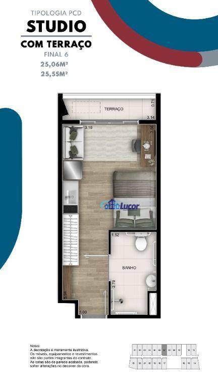 Apartamento à venda com 1 quarto, 36m² - Foto 7