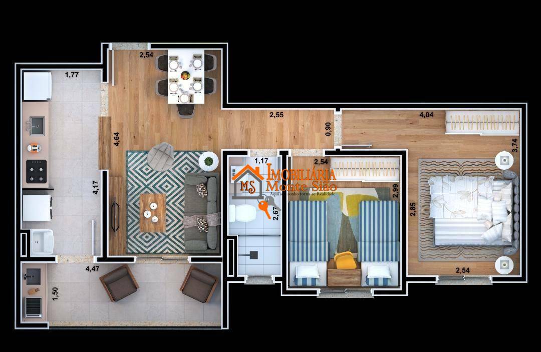 Apartamento à venda com 2 quartos, 57m² - Foto 4