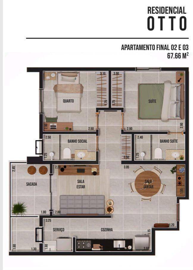 Apartamento à venda com 2 quartos, 67m² - Foto 12