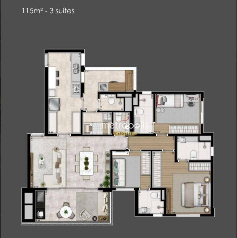 Apartamento à venda com 3 quartos, 115m² - Foto 14