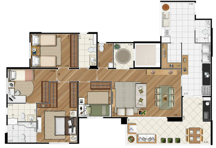 Apartamento à venda com 4 quartos, 130m² - Foto 6