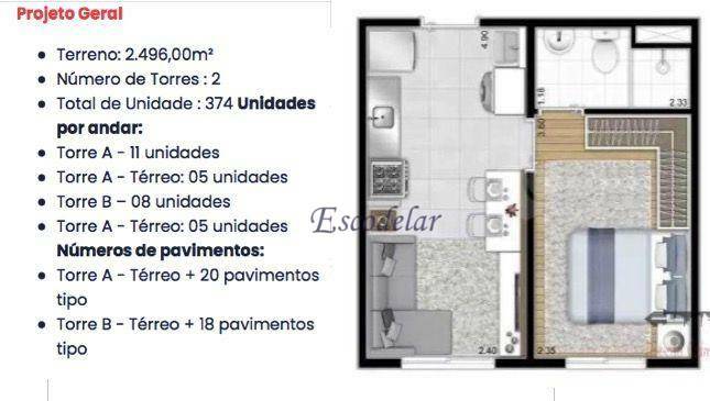 Apartamento à venda com 1 quarto, 26m² - Foto 15