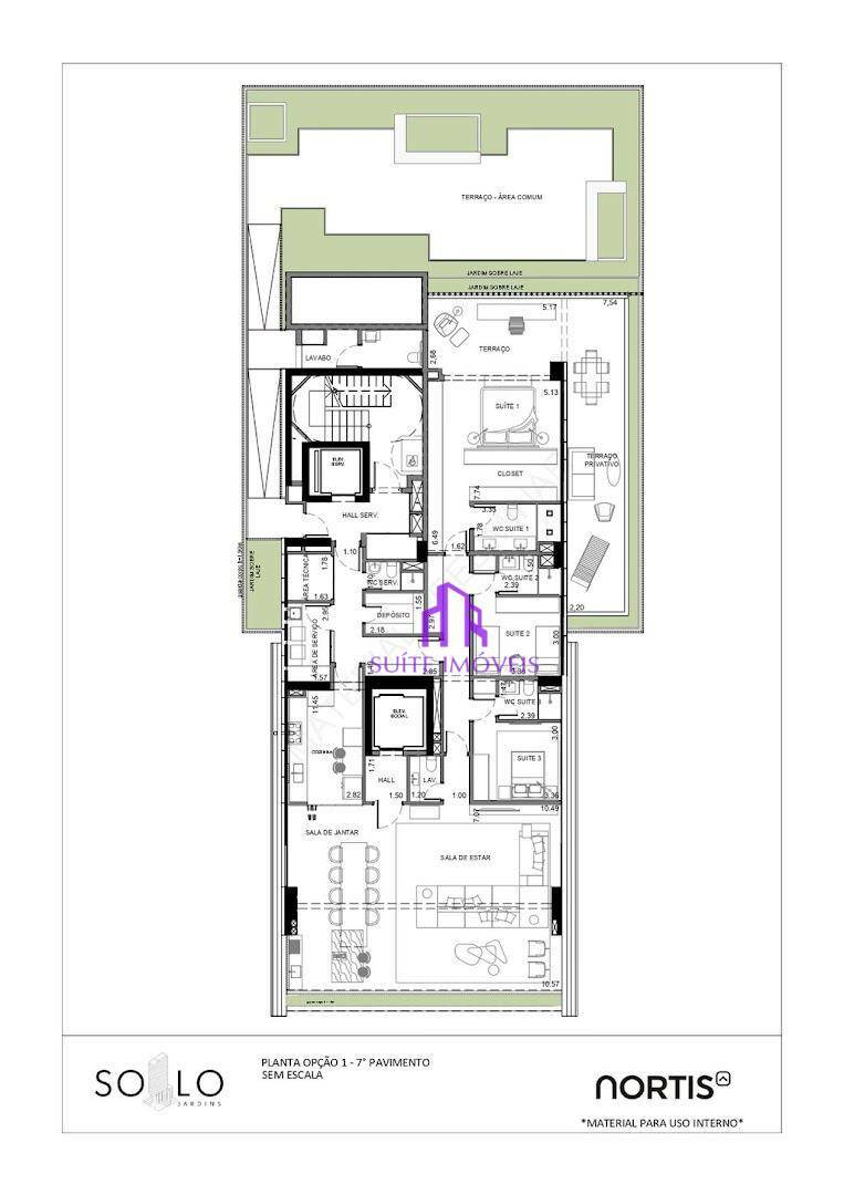 Apartamento à venda com 3 quartos, 239m² - Foto 1