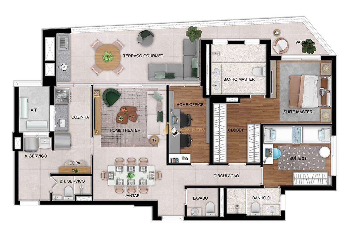 Apartamento à venda com 2 quartos, 115m² - Foto 1