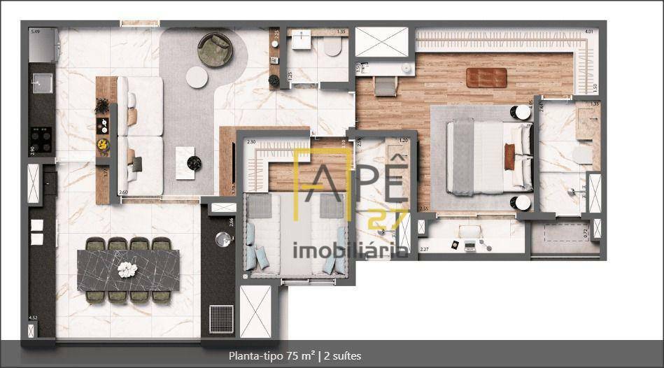 Apartamento à venda com 2 quartos, 75m² - Foto 20