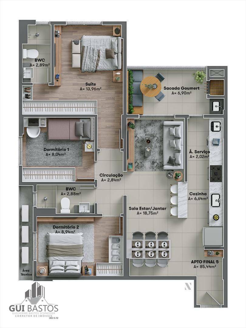 Apartamento à venda com 3 quartos, 87m² - Foto 10