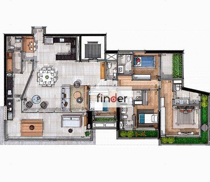 Apartamento à venda com 3 quartos, 197m² - Foto 62