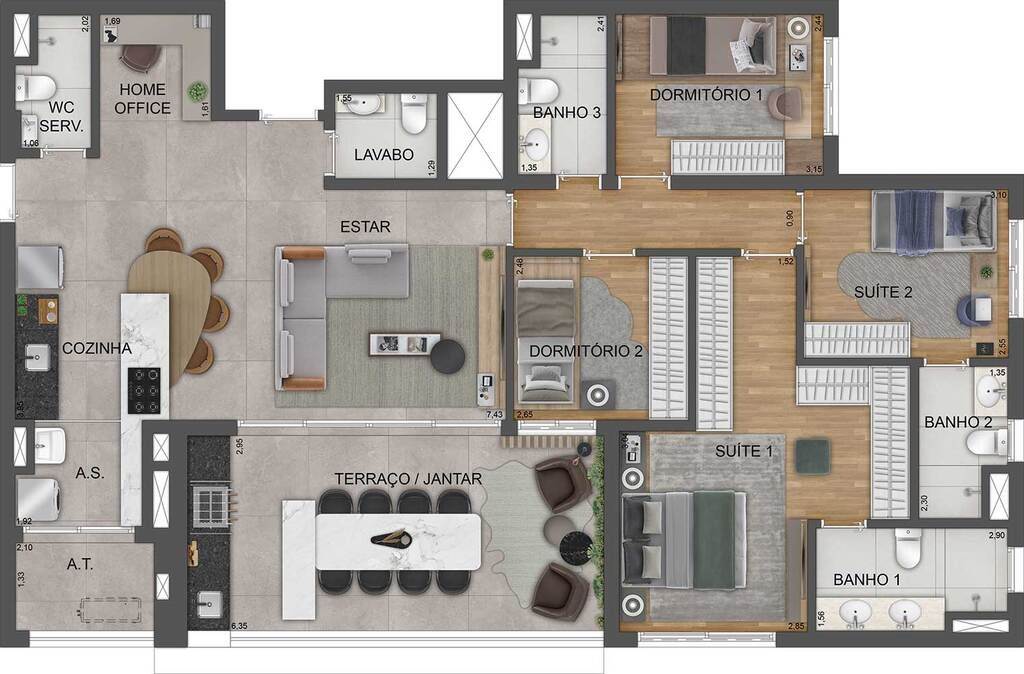 Apartamento à venda com 3 quartos, 208m² - Foto 35