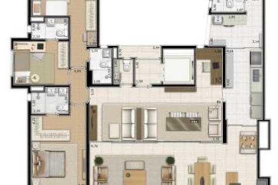 Apartamento à venda com 3 quartos, 161m² - Foto 2