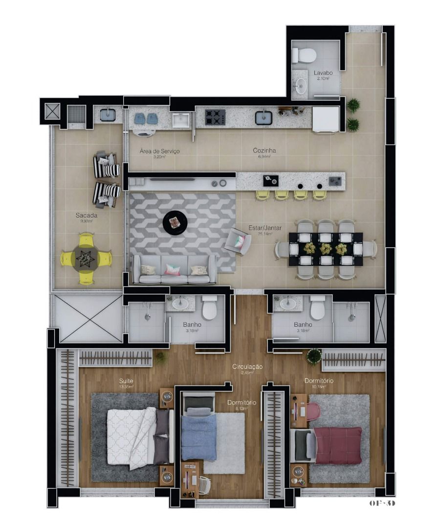 Apartamento à venda com 3 quartos, 101m² - Foto 3