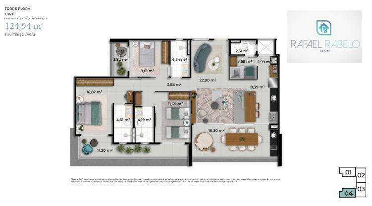 Apartamento à venda com 3 quartos, 124m² - Foto 6