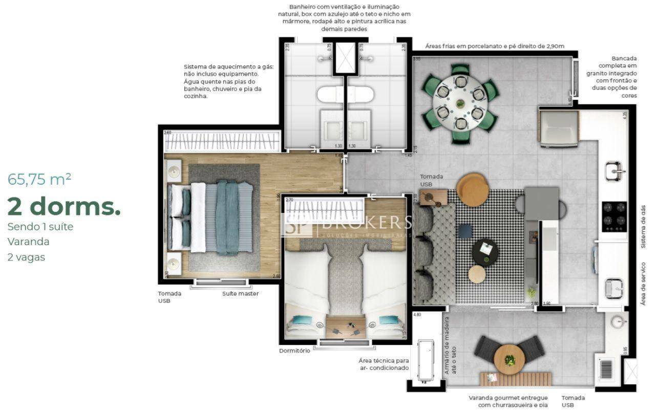 Apartamento à venda com 2 quartos, 65m² - Foto 3