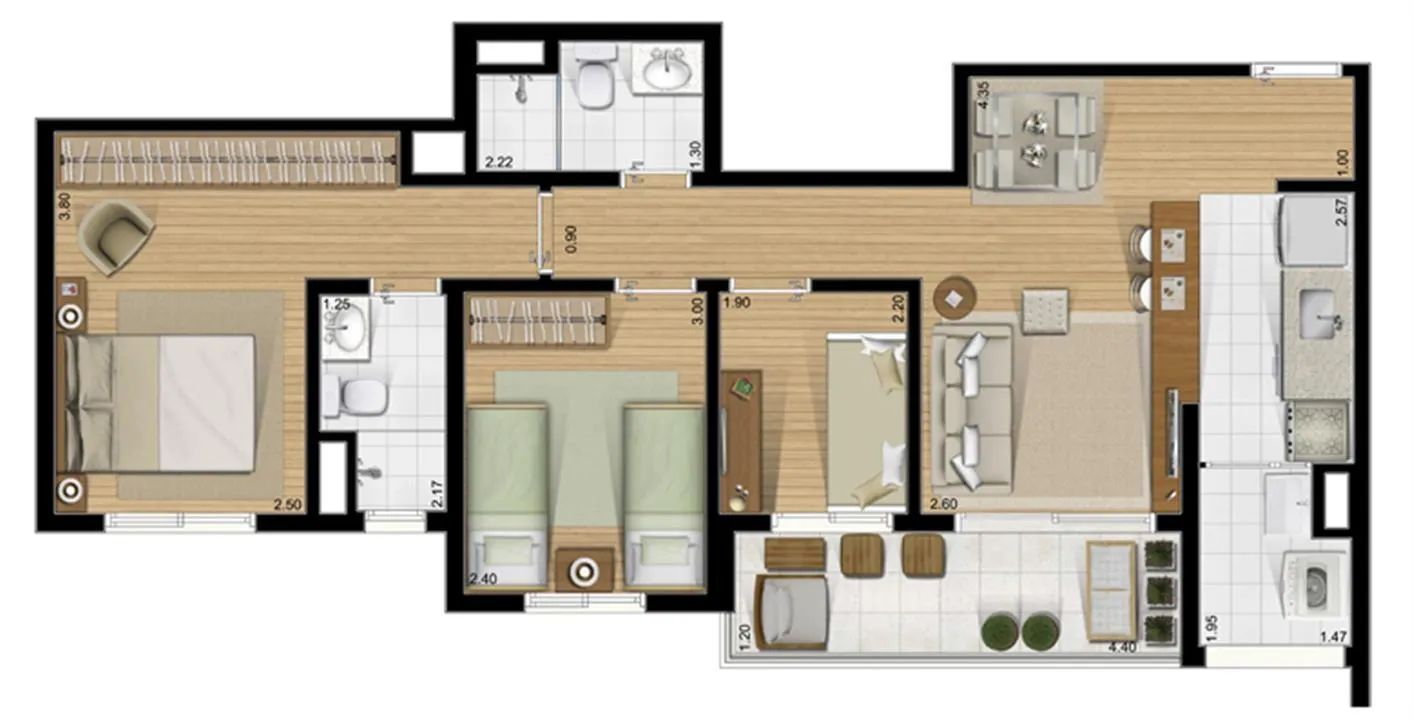 Apartamento à venda com 2 quartos, 69m² - Foto 4