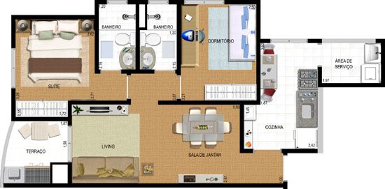 Apartamento à venda com 2 quartos, 62m² - Foto 2