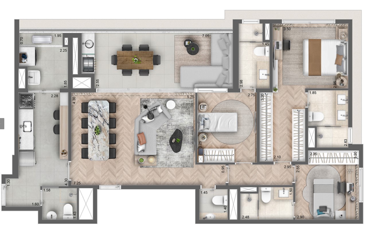 Apartamento à venda com 3 quartos, 135m² - Foto 7