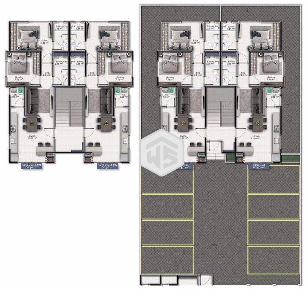 Apartamento, 2 quartos, 60 m² - Foto 2