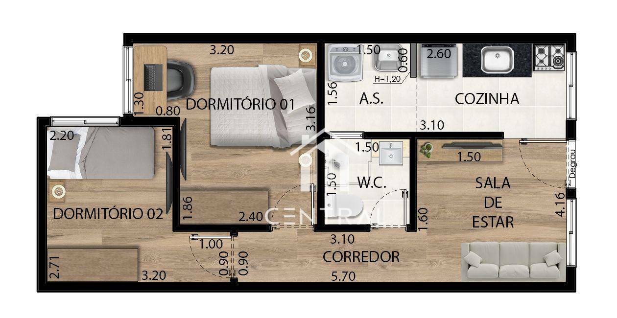 Apartamento, 2 quartos, 36 m² - Foto 48