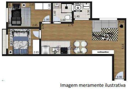 Apartamento à venda com 2 quartos, 45m² - Foto 3