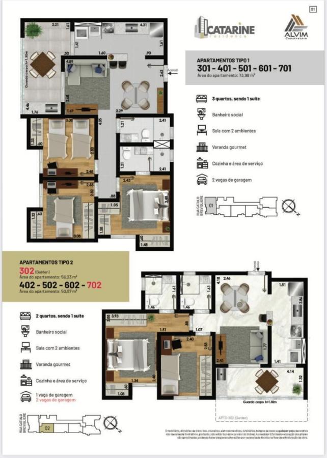 Apartamento à venda com 3 quartos, 73m² - Foto 3