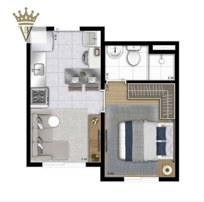 Apartamento à venda com 1 quarto, 24m² - Foto 12