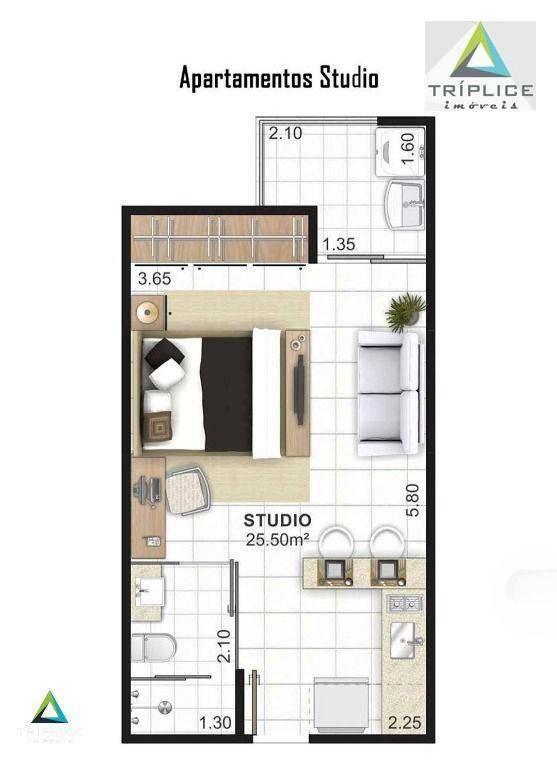 Kitnet e Studio à venda com 1 quarto, 25m² - Foto 8