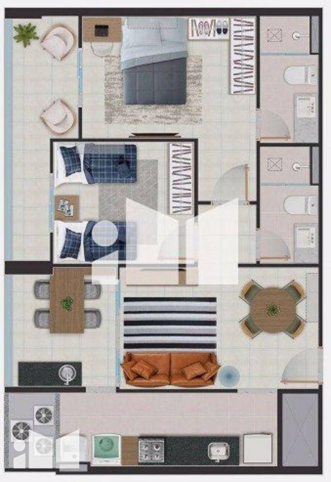 Apartamento à venda com 2 quartos, 57m² - Foto 3