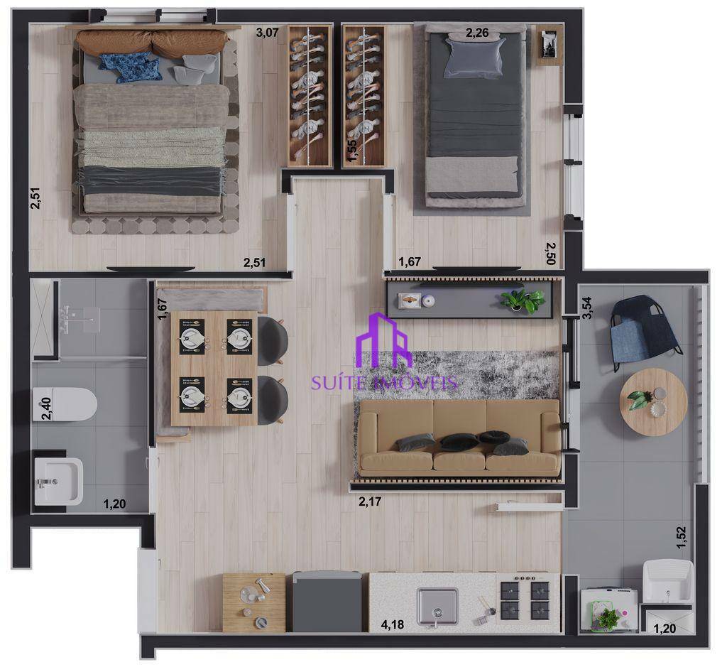 Apartamento à venda com 2 quartos, 40m² - Foto 14