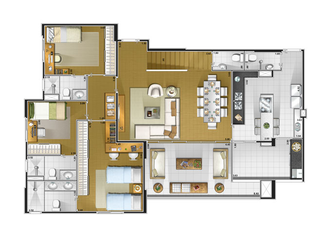 Apartamento à venda com 4 quartos, 241m² - Foto 2