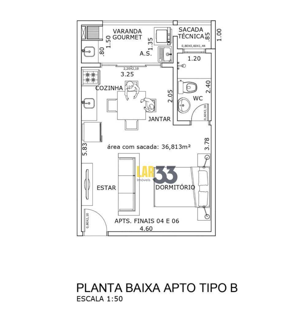 Kitnet e Studio à venda com 1 quarto, 45m² - Foto 18