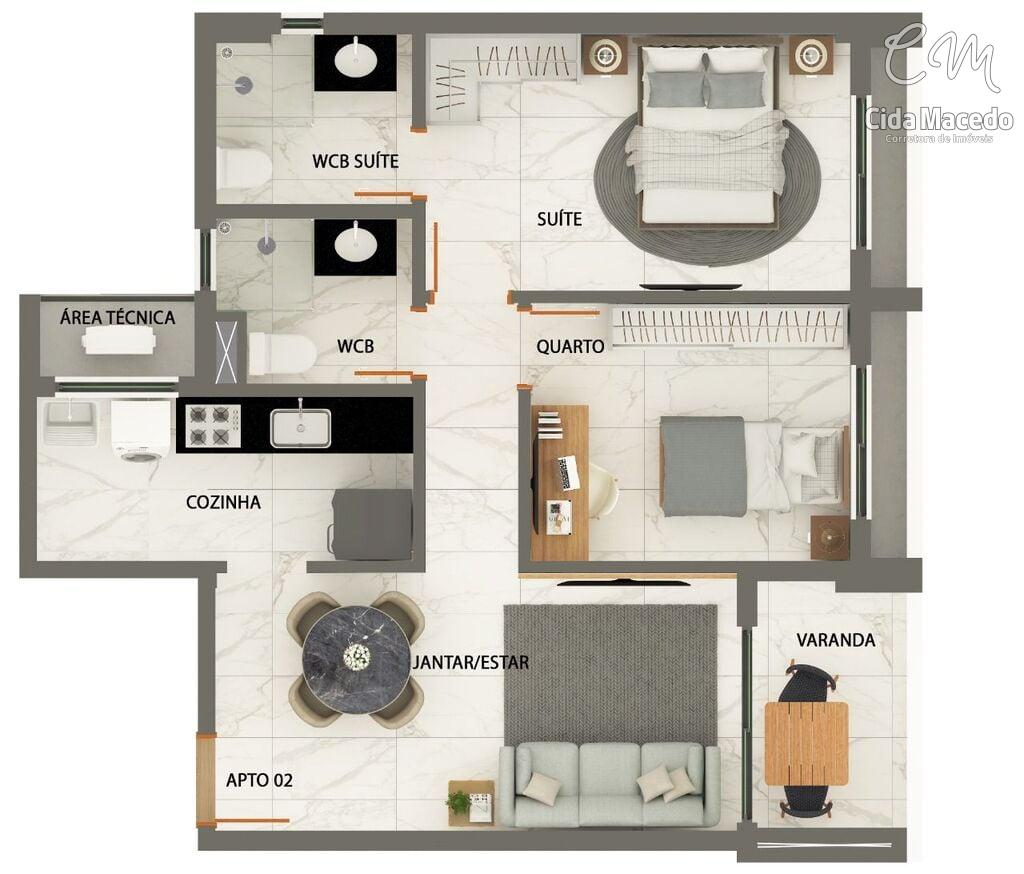 Apartamento à venda com 2 quartos, 54m² - Foto 20