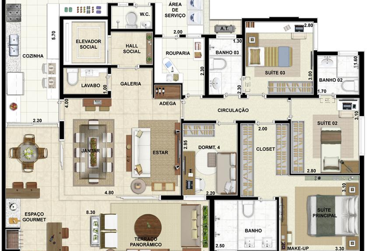 Apartamento à venda com 4 quartos, 270m² - Foto 13