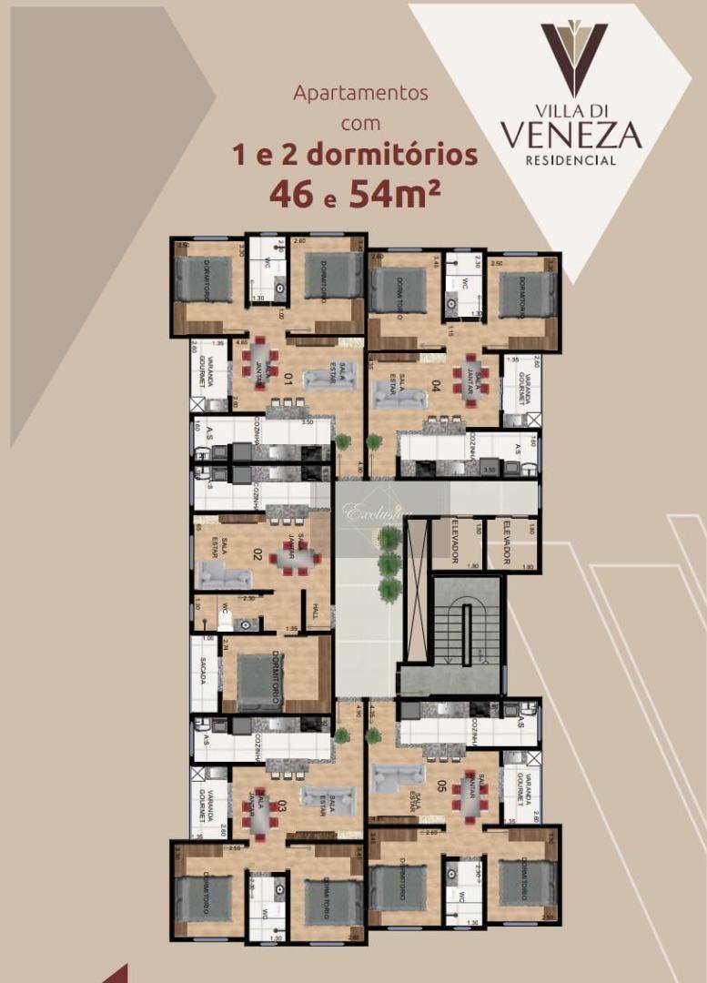 Apartamento à venda com 2 quartos, 54m² - Foto 2