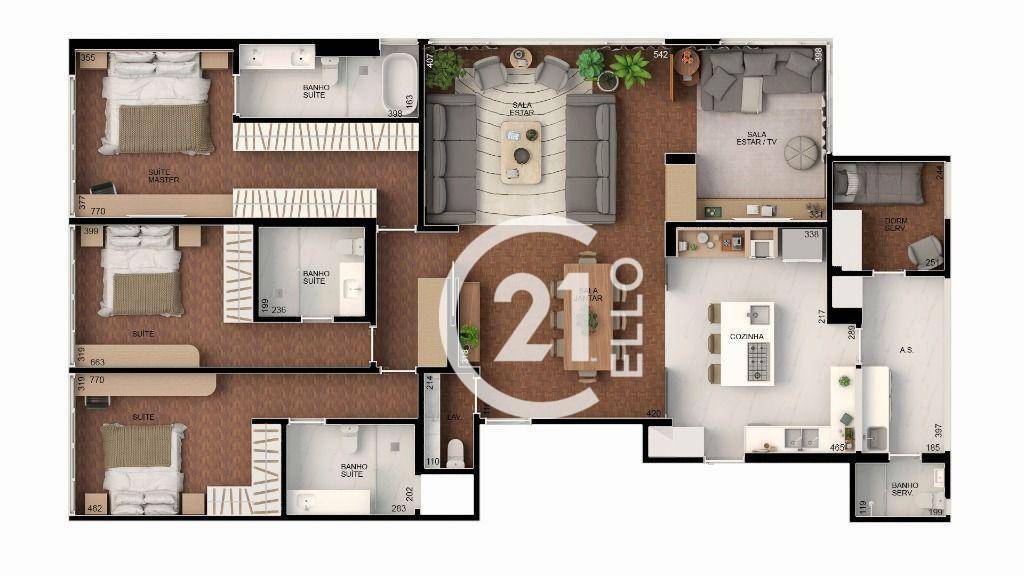 Apartamento à venda com 3 quartos, 213m² - Foto 6