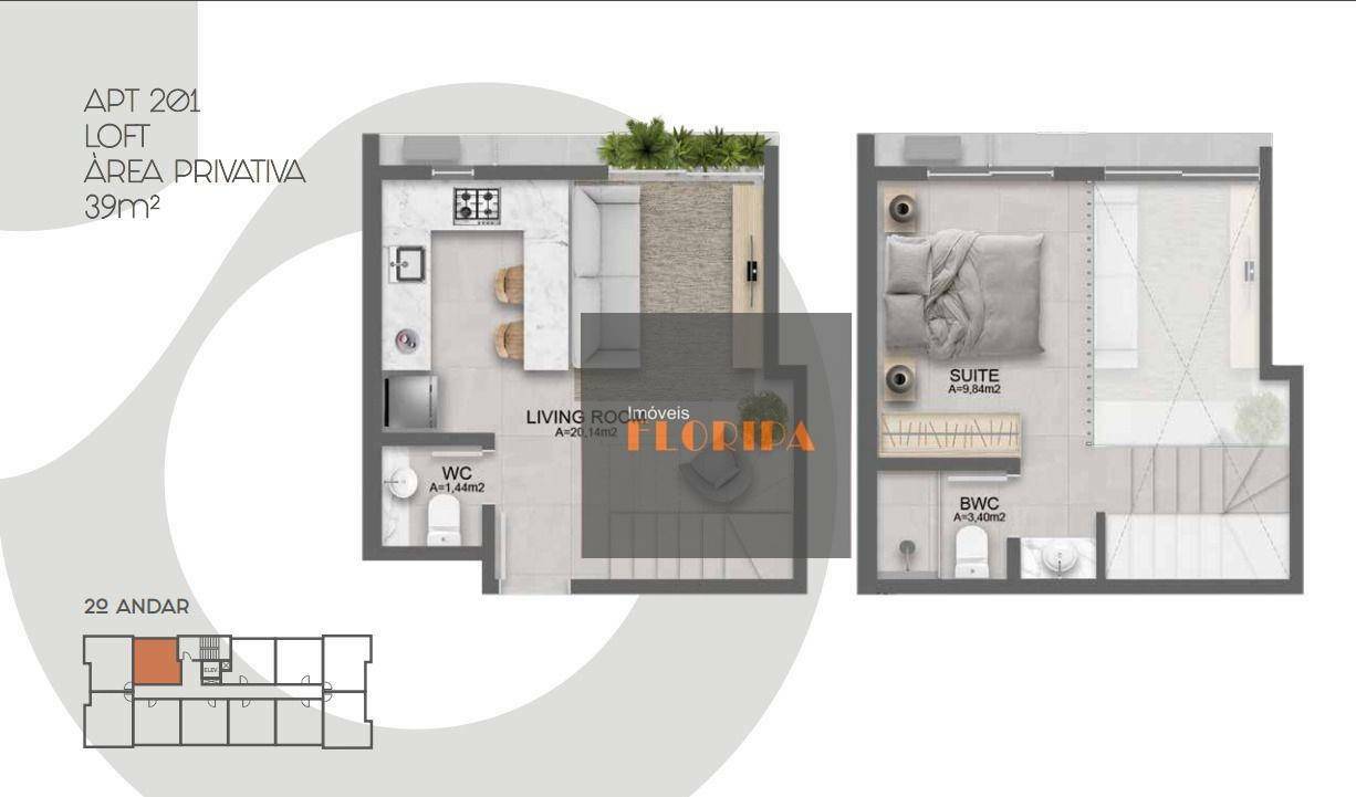 Apartamento à venda com 1 quarto, 39m² - Foto 4