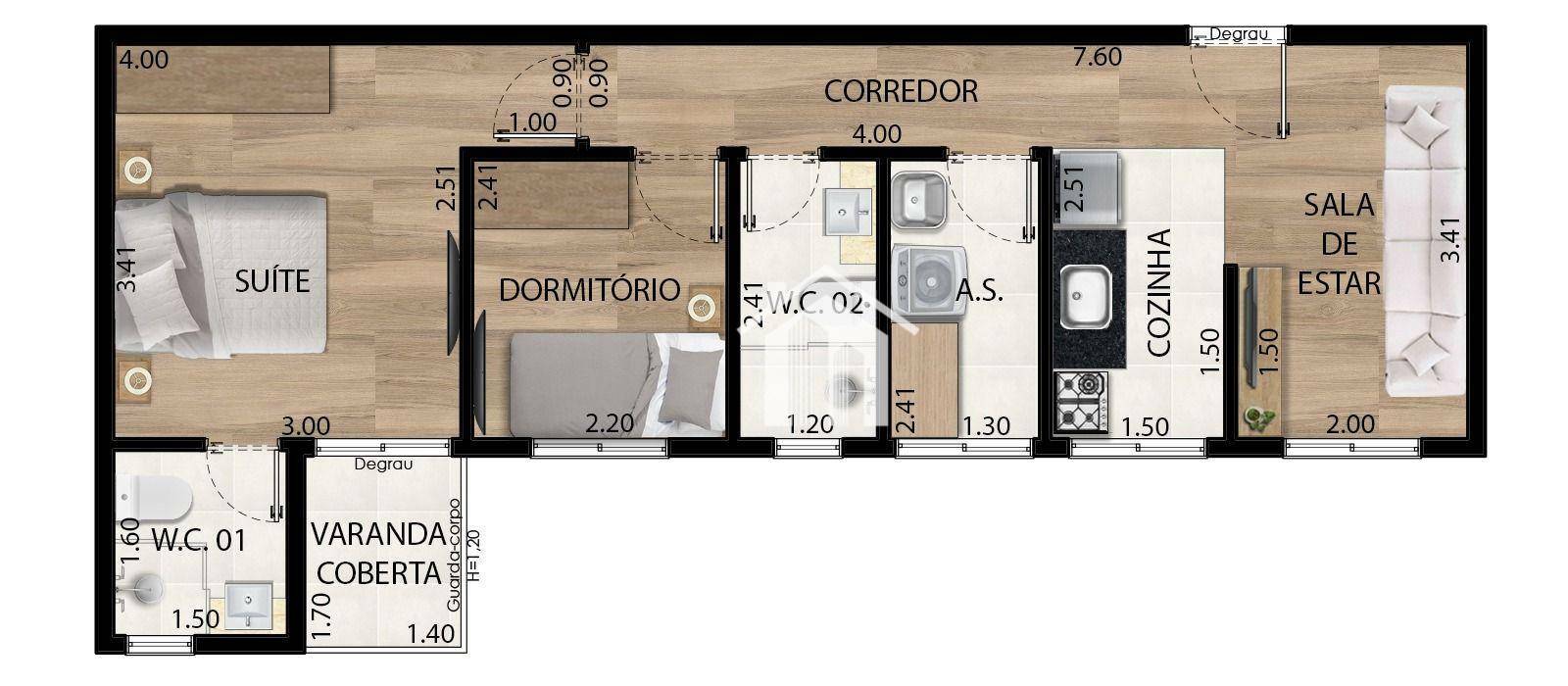 Apartamento à venda com 2 quartos, 49m² - Foto 2