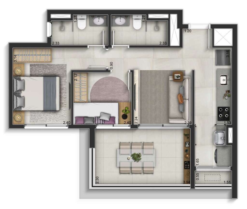 Apartamento à venda com 2 quartos, 76m² - Foto 4