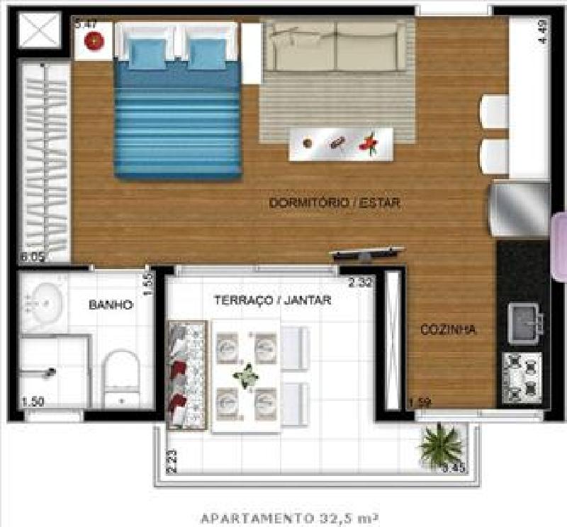 Apartamento à venda com 1 quarto, 63m² - Foto 2