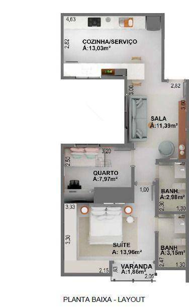 Apartamento à venda com 2 quartos, 70m² - Foto 16